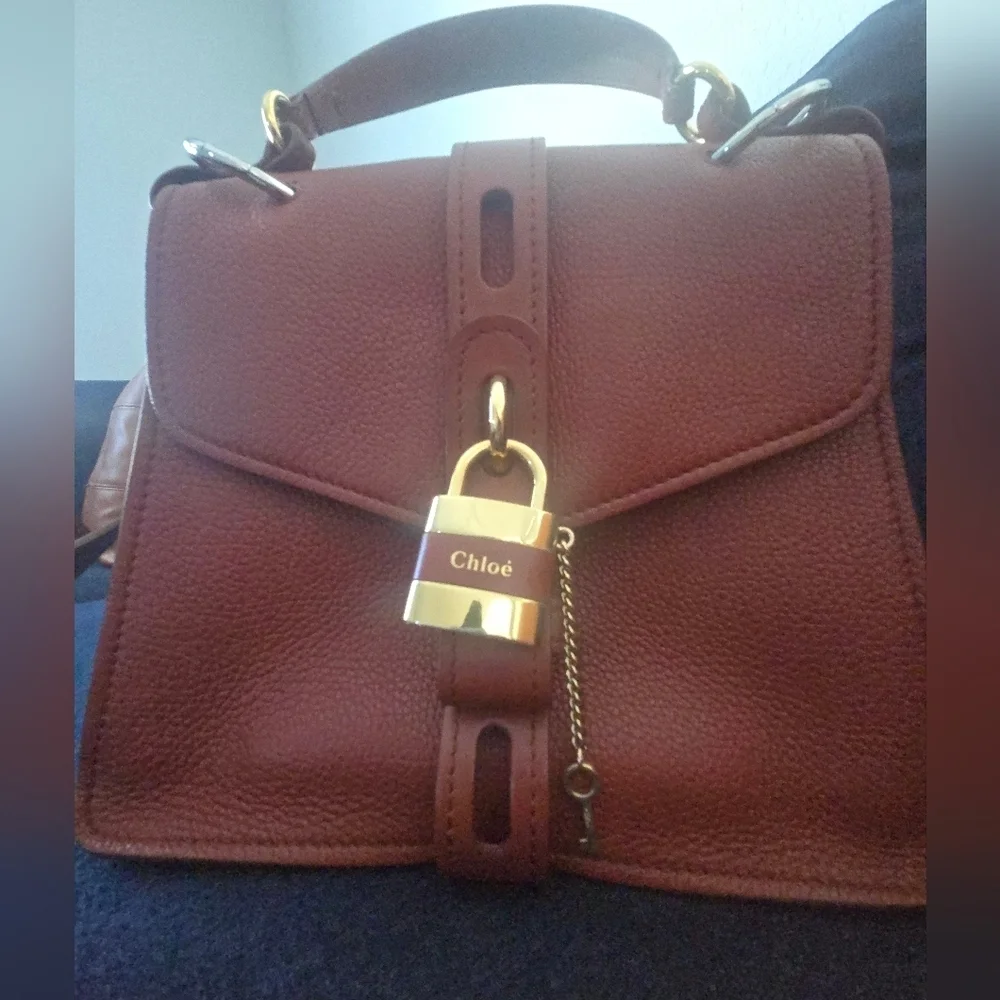 Chloé Aby Medium Leather Bag – Brown EUC